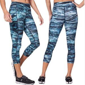 Lululemon Speed Up Crop 21" Shorelines Multi Blue size 12 W6AO8S